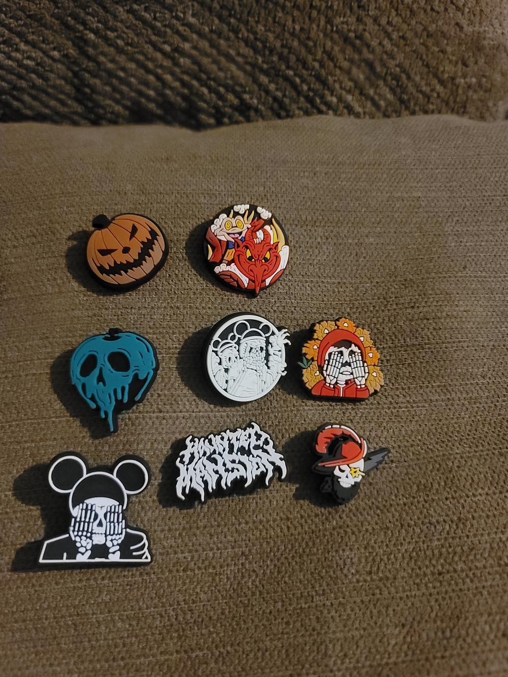 Halloween & Character Kids Enamel Pin Set - Orange, Red, Blue, Black, White 8 Pc